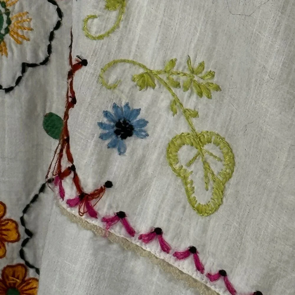 Pilcro Anthropologie Cotton Relaxed Fit Embroidered Blouse Size Medium - Picture 8 of 16
